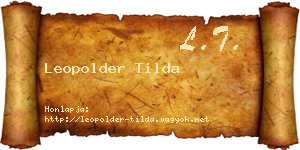Leopolder Tilda névjegykártya